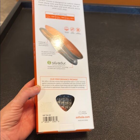 SofSole AIRR Perform  Men's Insoles - Orange and Gray size 9- 10.5 - Picture 4 of 8